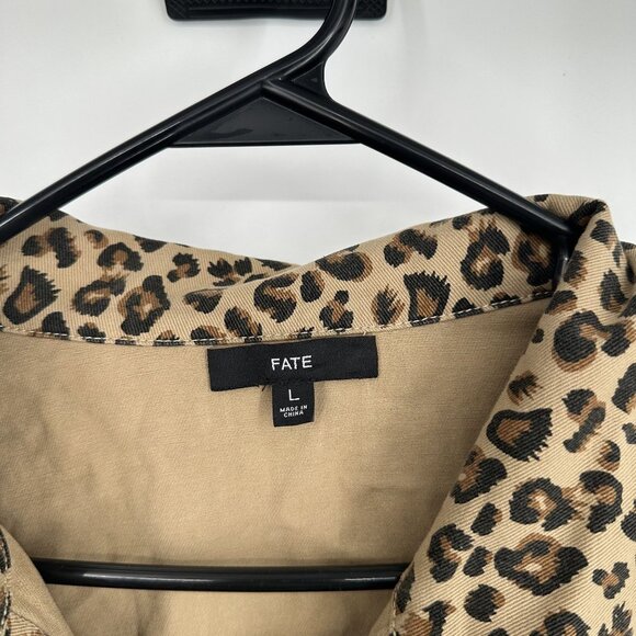Fate Cheetah Print‎ Jacket Size Large button down - Picture 3 of 3